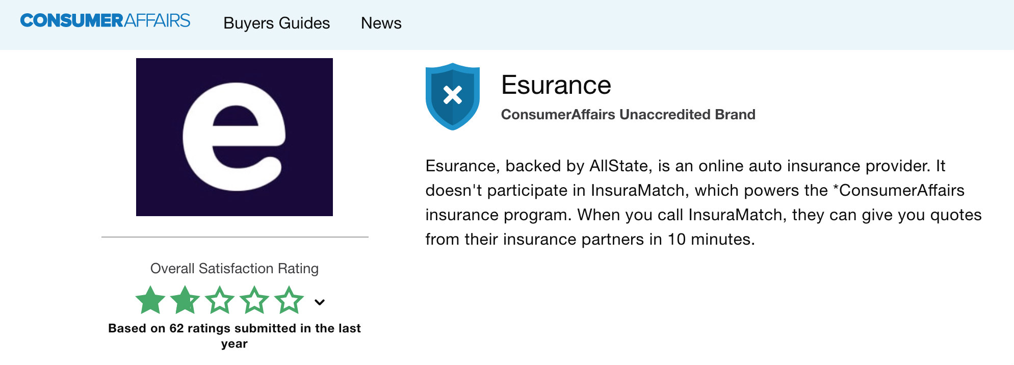 Consumer Affairs Esurance Consumer Affairs Esurance