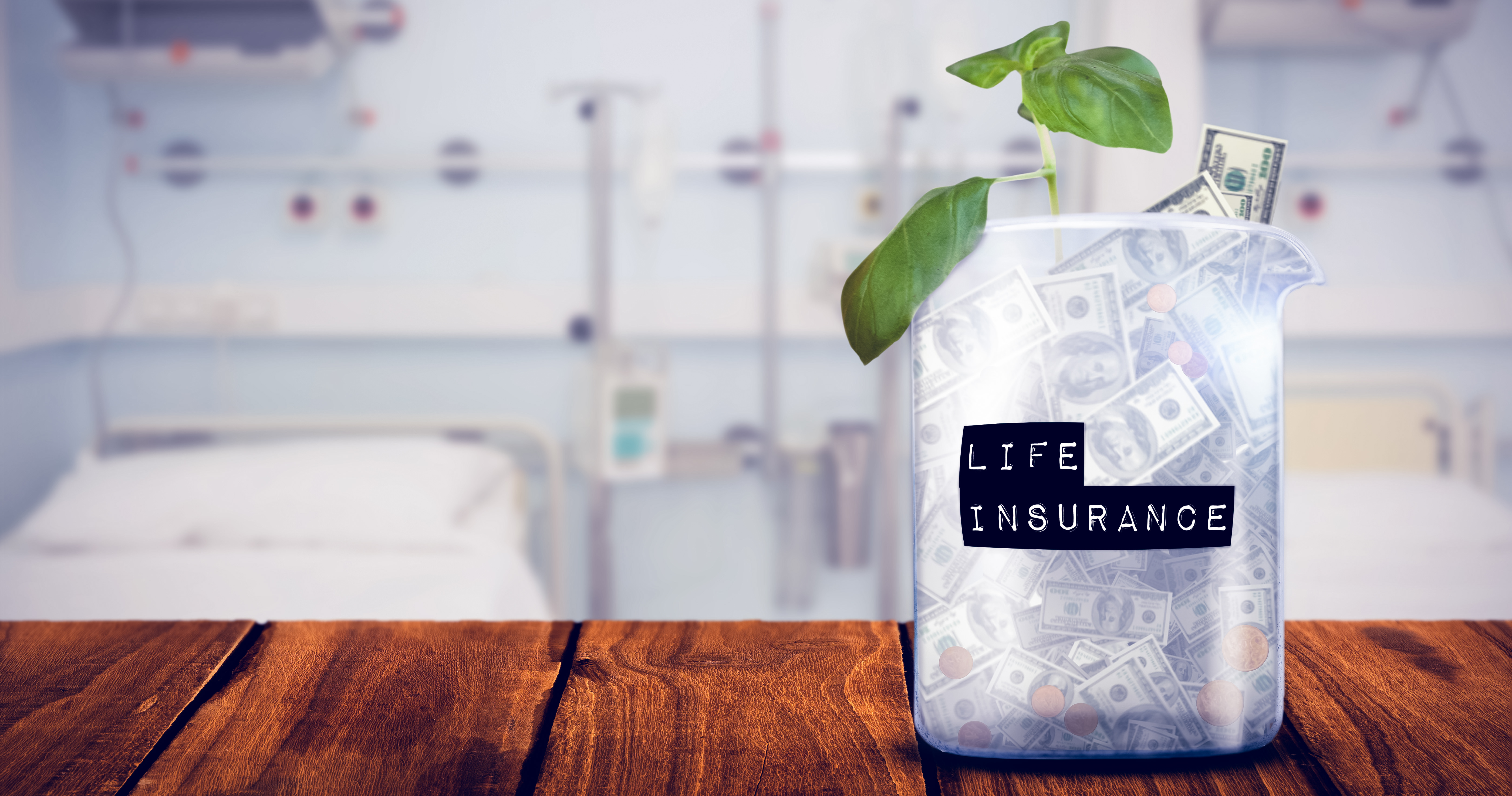 Life insurance message against sterile bedroom