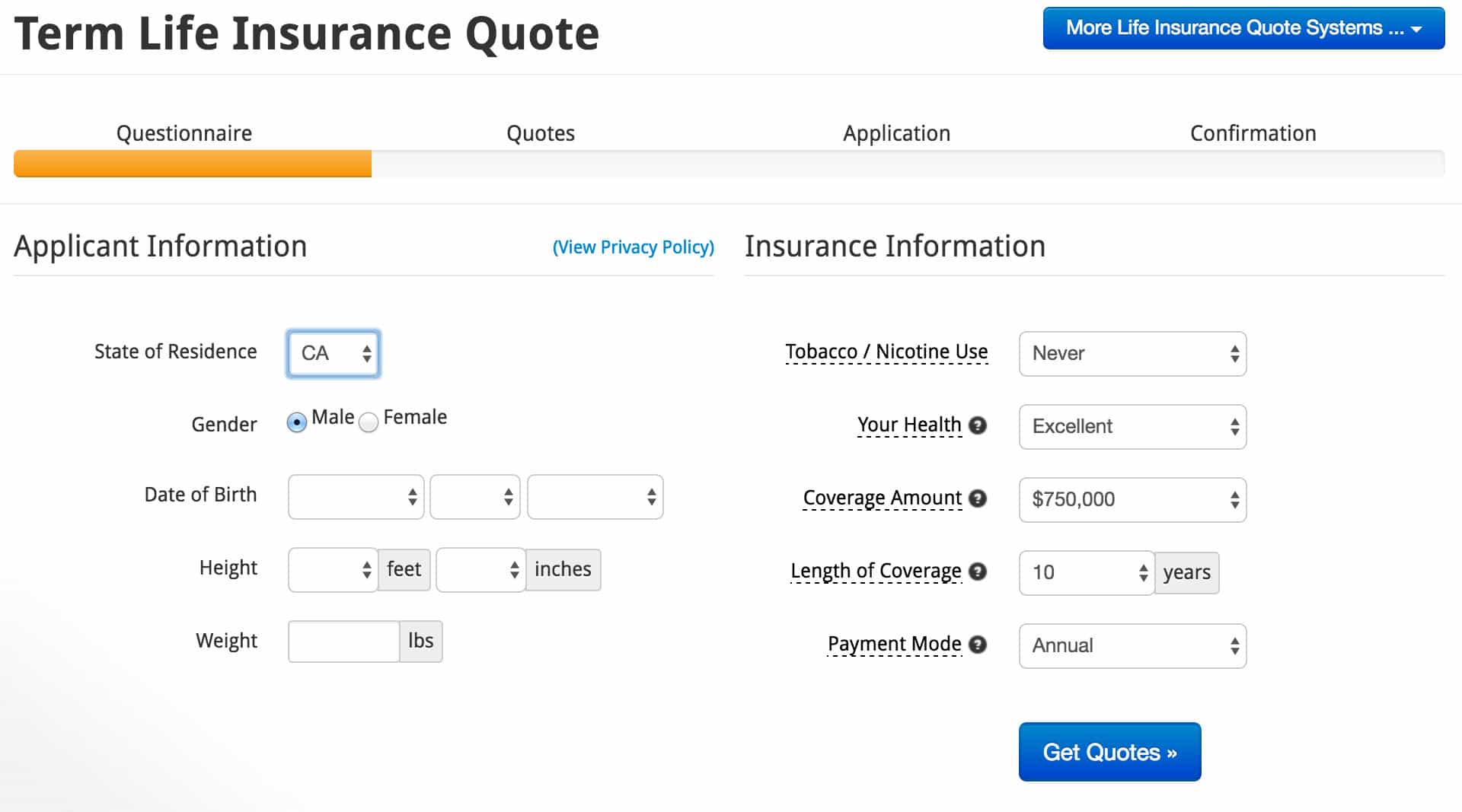 Life Insurance Quote Buy Term Insurance line