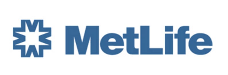 MetLife Life Insurance Reviews logo they have a weird blue hashtag looking symbol with MetLife in blue