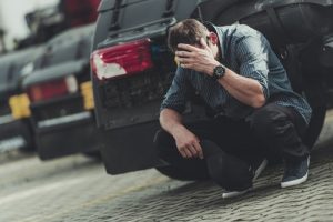 man getting pulled over for a DUI