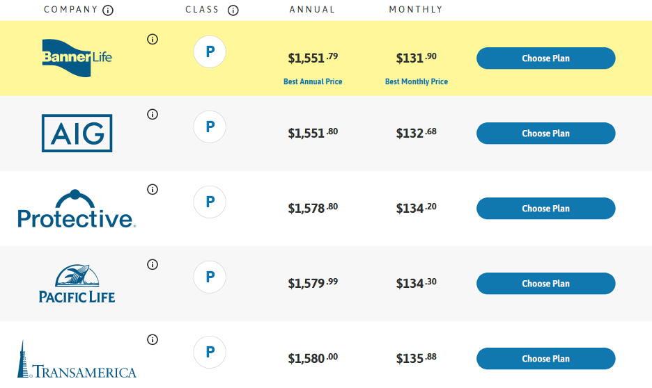 zander insurance rates female non smoker